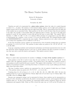 The Binary Number System - Robert Heckendorn