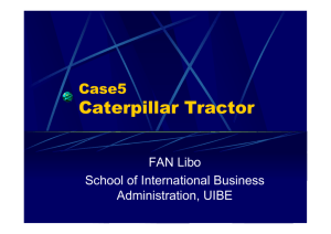Case 3-1 Caterpillar Tractor Co.