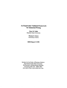 An Emprically-Validated Framework for Industrial Pricing PDF