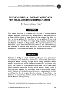 psycho-spiritual therapy approach for drug addiction rehabilitation