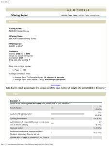 Career Advising Survey - nacada