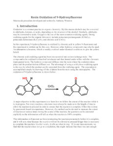 Resin Oxidation of 9-Hydroxyfluorene 1. Introduction CrO3