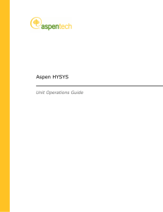 Aspen HYSYS Operations Guide