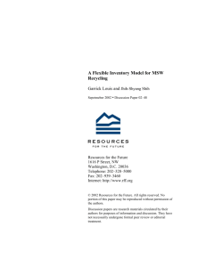 A Flexible Inventory Model for MSW Recycling