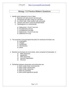 Biology 112 Practice Midterm Questions