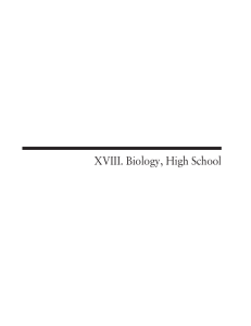 XVIII. Biology, High School - Massachusetts Department of Education