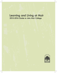 Learning and Living Handbook - John Muir College