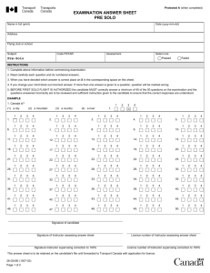 examination answer sheet pre solo