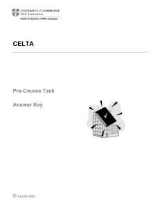 Pre-Course Task Answer Key
