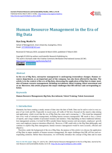 Human Resource Management in the Era of Big Data