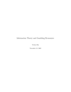 Information Theory and Gambling/Economics - UIC