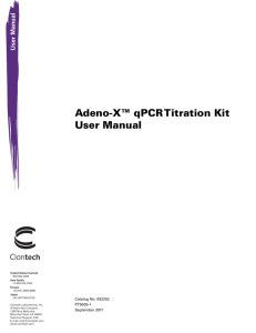 Adeno-X™ qPCR Titration Kit User Manual