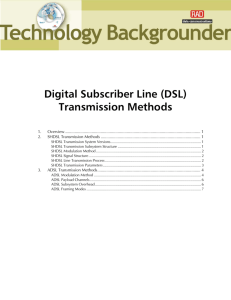 Digital Subscriber Line (DSL) Transmission Methods