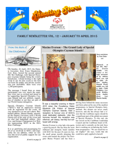 Newsletter 12. Jan-Apr 2015 - Special Olympics Cayman Islands