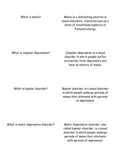 What is unipolar depression?