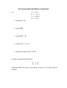 EUS Tutoring: Math 100, Midterm 2 Study Sheet