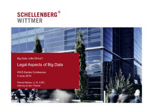Legal Aspects of Big Data