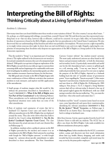Interpreting the Bill of Rights: Thinking Critically about a Living
