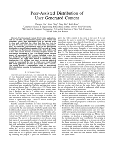 Peer-Assisted Distribution of User Generated Content