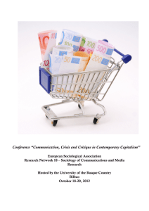 Communication, Crisis and Critique in Contemporary Capitalism