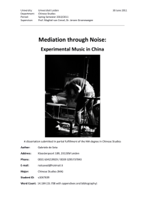 Mediation Through Noise: Experimental Music in China