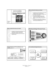 Pricing Objectives and Policies