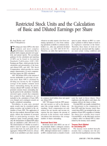 Restricted Stock Units and the Calculation of Basic and Diluted