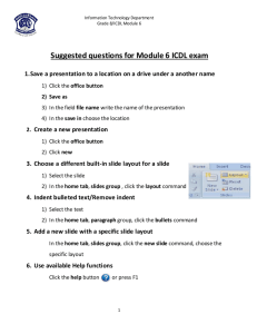 Suggested questions for Module 6 ICDL exam