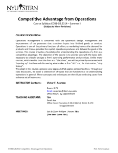 Competitive Advantage from Operations