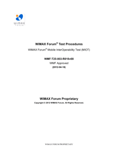 WiMAX Forum® Mobile IOT