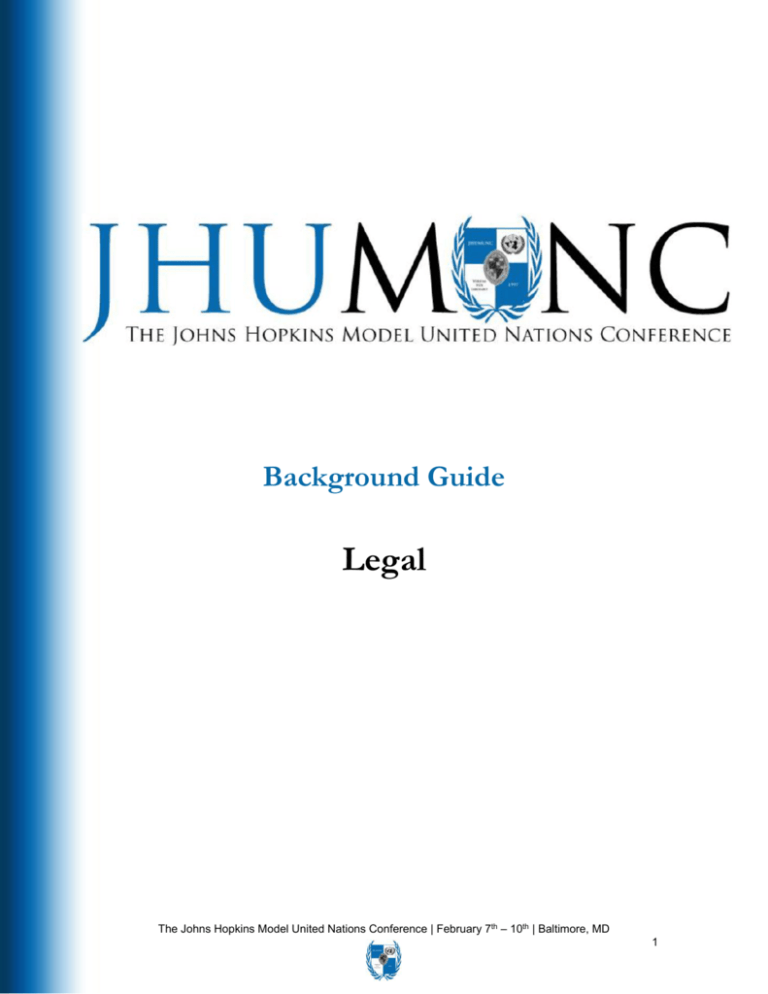 Background Guide Johns Hopkins Model United Nations Conference