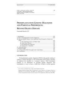 Preimplantation Genetic Diagnosis and Parental Preferences: