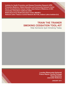 TRAIN THE TRAINER SMOKING CESSATION TOOL-KIT