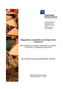 Oligopolistic competition and foreign direct investment Anne Kristin