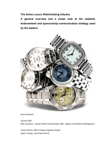 The Swiss Luxury Watchmaking Industry A general overview