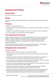Assessment Policy - Murdoch Institute of Technology