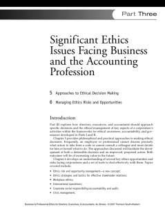 Significant Ethics Issues Facing Business and the