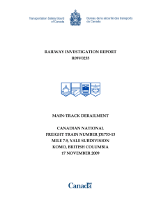 RAILWAY INVESTIGATION REPORT R09V0235 MAIN