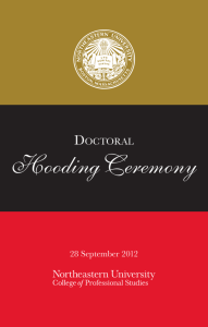 doctoral hooding ceremony program
