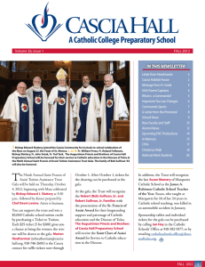 in this newsletter - Cascia Hall Preparatory School