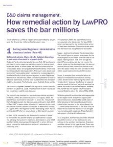 how remedial action by LAwPRO saves the bar