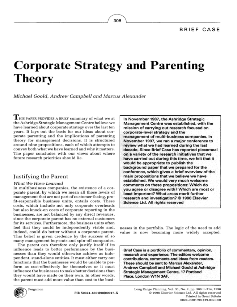 corporate-strategy-and-parenting-theory