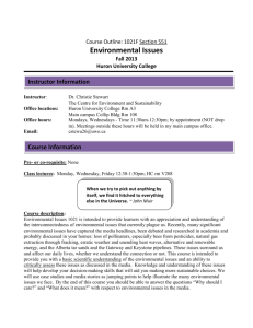 Environmental Issues - Huron University College
