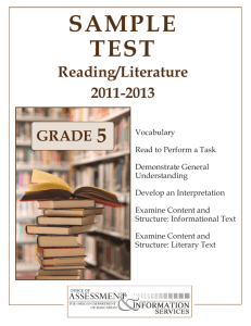 Reading/Literature Sample Test 2011-2013