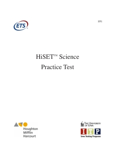 Science Practice Test - HiSET