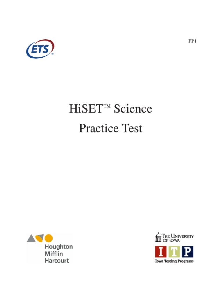 Science Practice Test HiSET