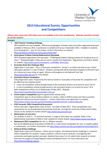 2013 Educational Events, Opportunities and Competitions