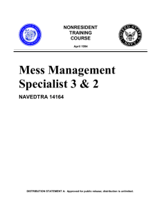 NAVEDTRA 14164 Mess Management