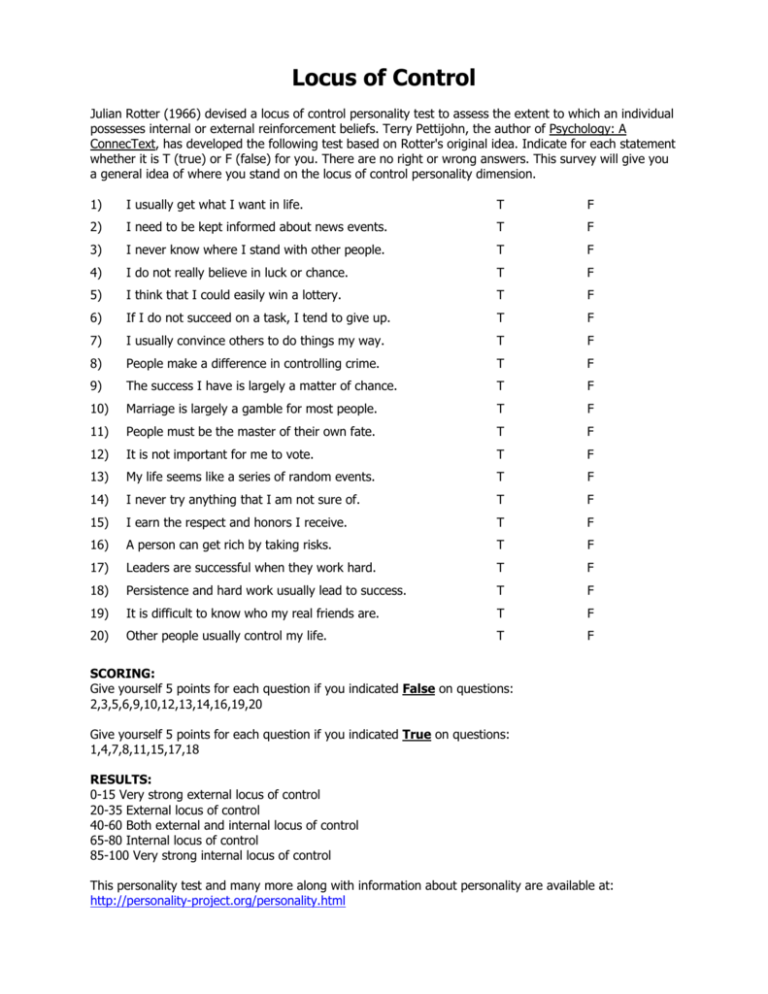 locus of control