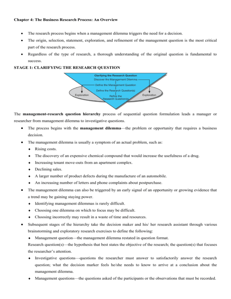 management research question hierarchy definition